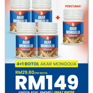 Akar Mongolia 4 Botol Percuma 1 Botol
